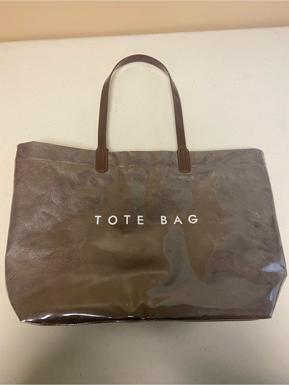 Brown Tote Bag with Leather Handles
